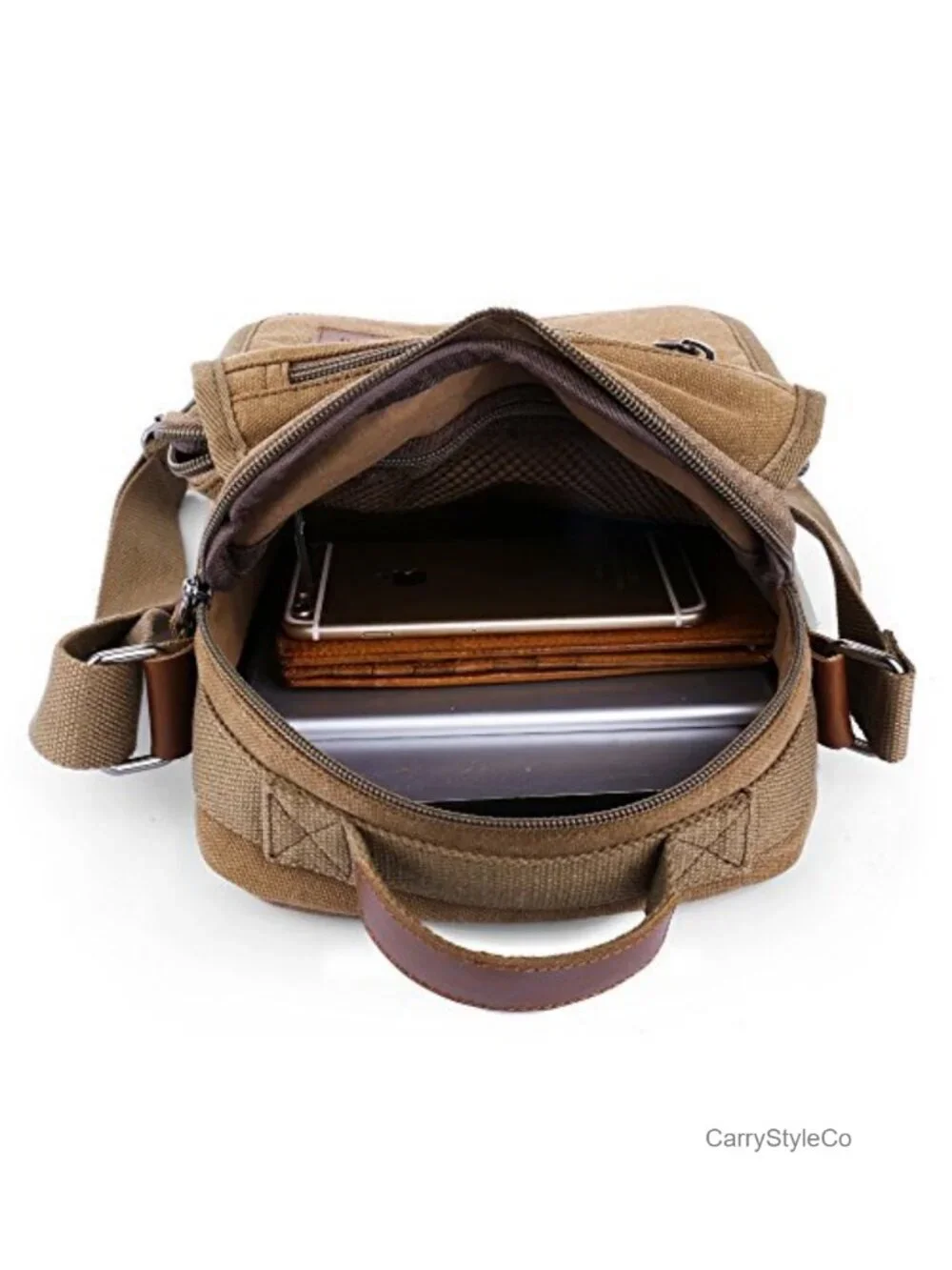 Men's Canvas Messenger Bag Crossbody Shoulder Bag Travel Work Purse